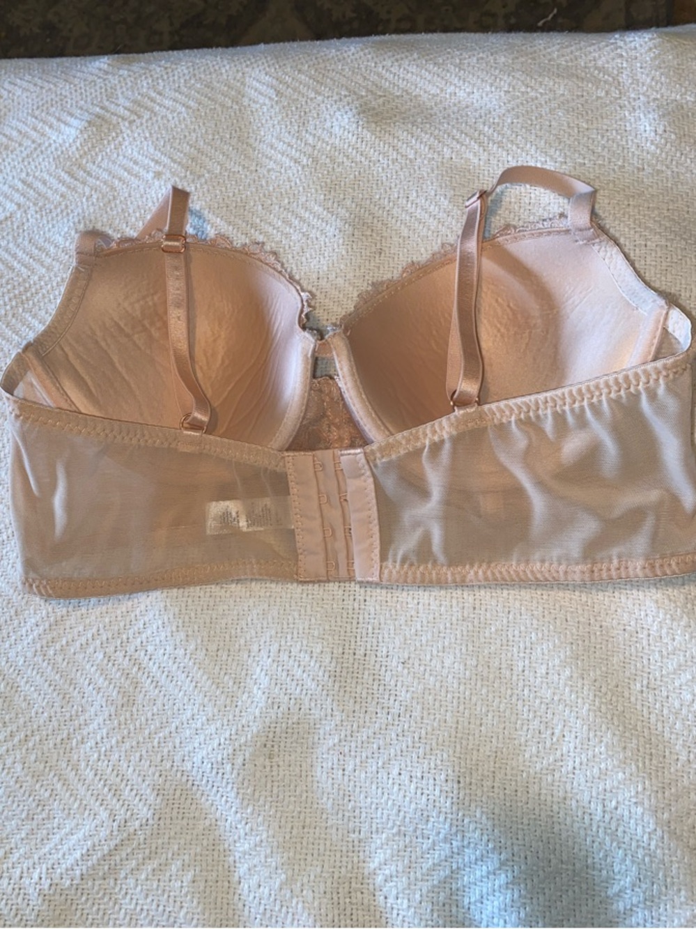 Marilyn Monroe Peach Longline Lace-Trim Bra